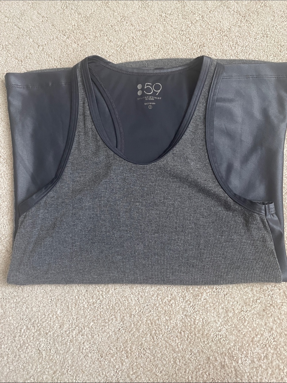 Splits59 Dark Gray Ribbed Racerback Tank - Picture 5 of 5